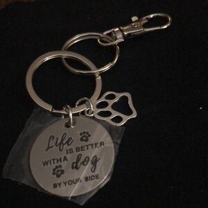 Keychain purse charm 
♥️ “ Life is better with a dog by your side￼”